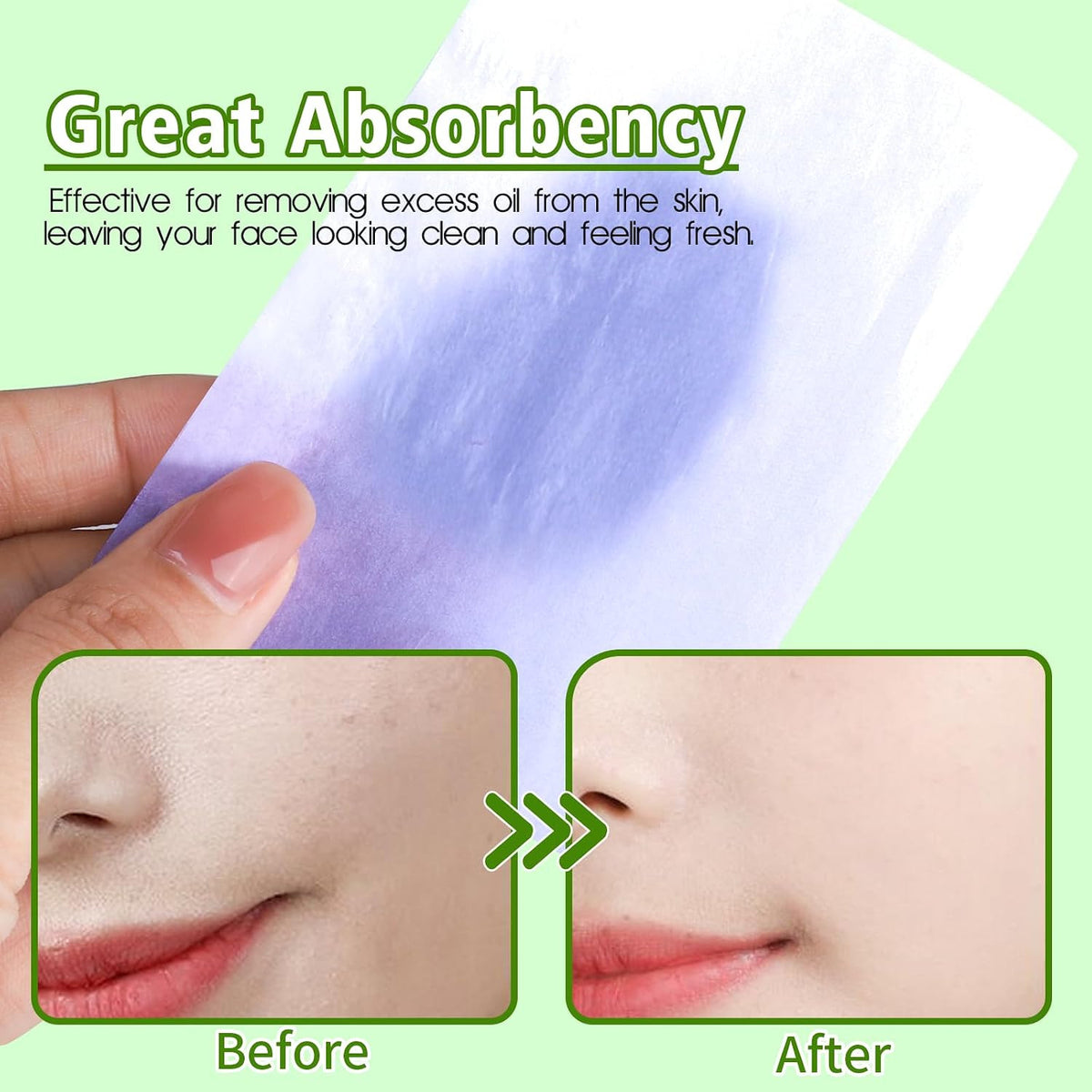 Oil Absorbing Blotting Paper Sheets for Oily Skin, 300 Pack