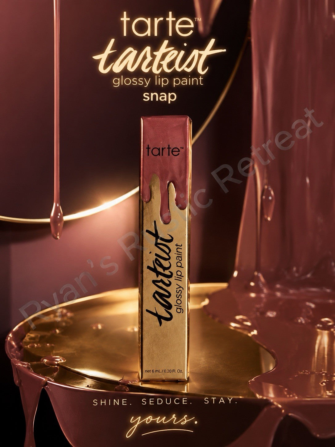 Lip Gloss - Tarteist Glossy Lip Paint in Snap Nude Mauve, High-Shine, Vegan Formula
