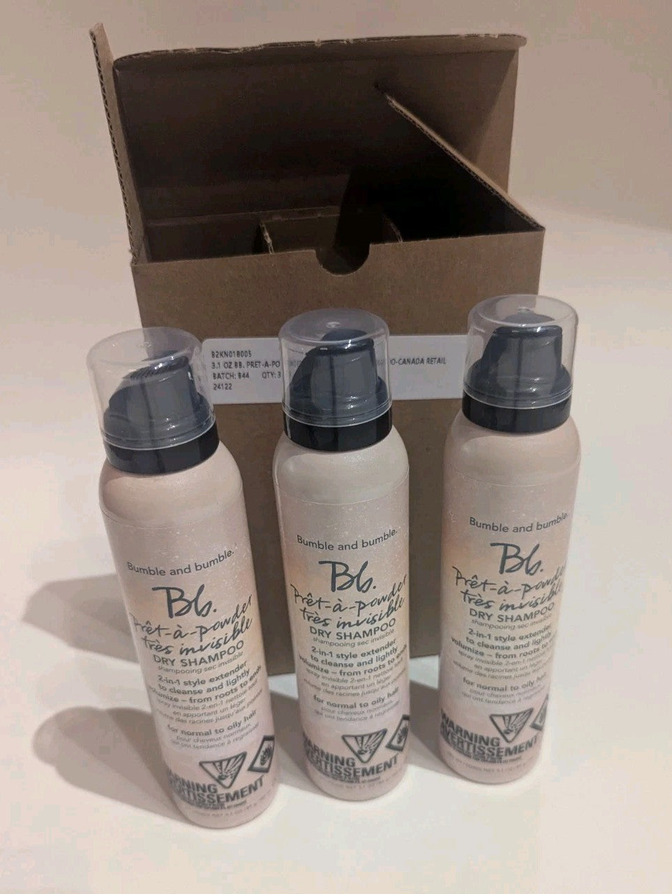 Invisible Dry Shampoo for Hair - Bumble and Bumble Pret-a-Powder Tres 3.1oz Set