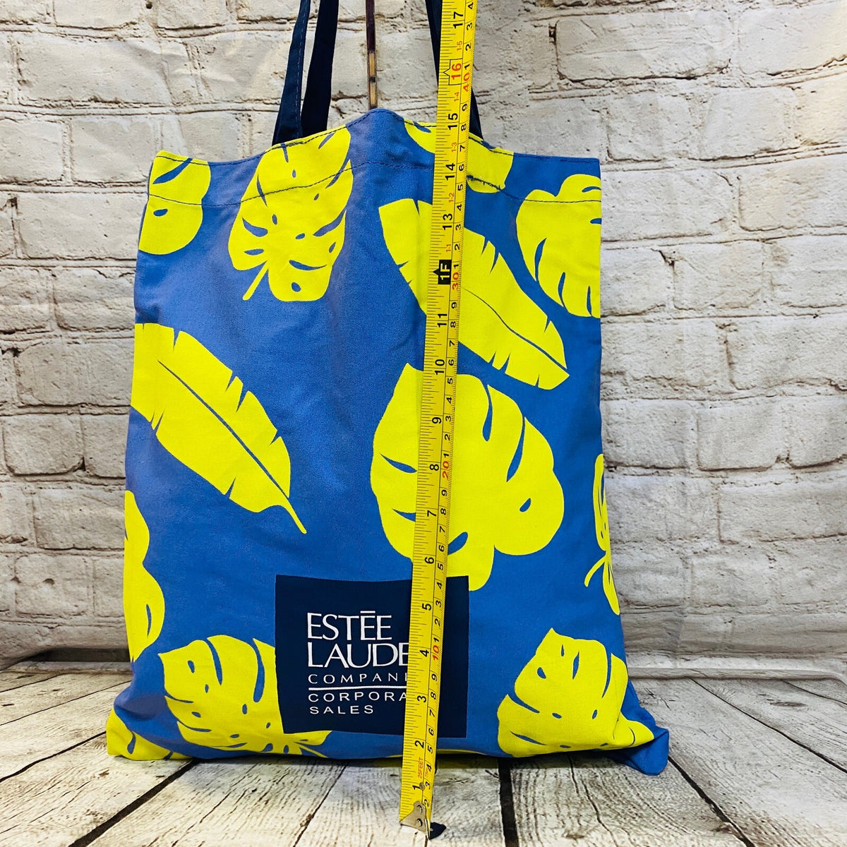 Estee Lauder Printed Tote Bag Yellow Blue New Authentic