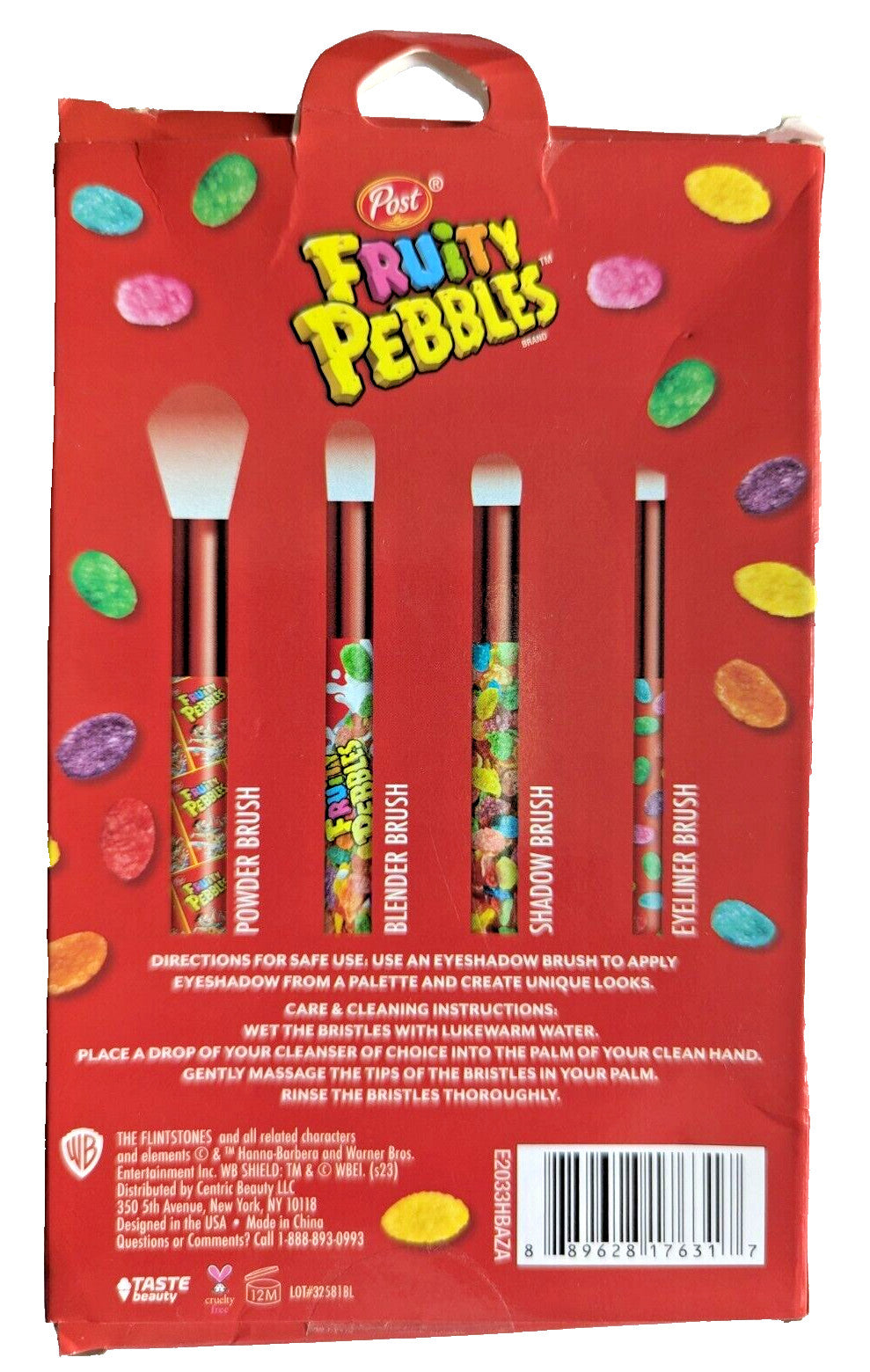 Fruity Pebbles Makeup Brush Set - 4-Piece Face & Eye Makeup Tools