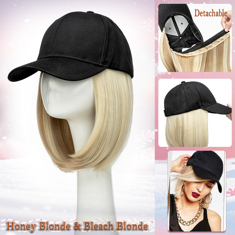 Unisex Wavy Long Hair Beret Cap with Synthetic Hair - Casual Hat Wig