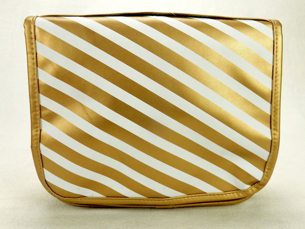 Hanging Cosmetic Bag Nylon Shell with Vinyl Pouch and Metal Hook