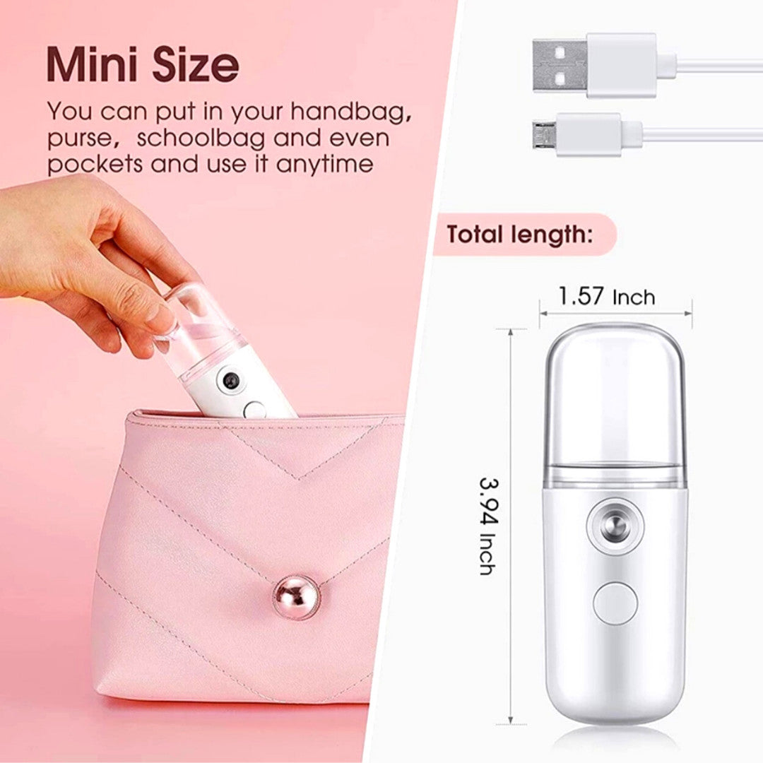 Portable Nano Facial Mist Sprayer 30ml USB Rechargeable Humidifier