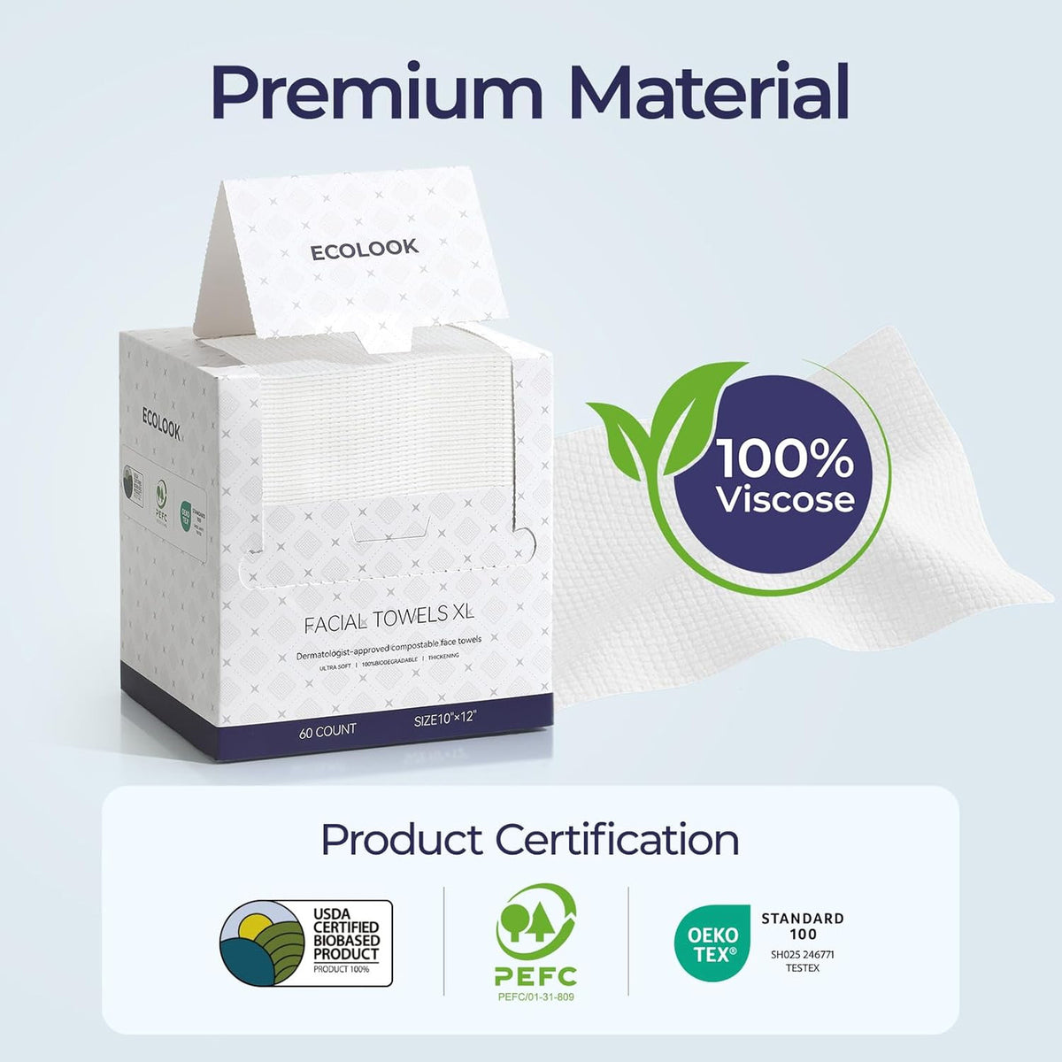 Disposable Face Towels Ultra Soft 10x12 Inch for Sensitive Skin - Pack of 120