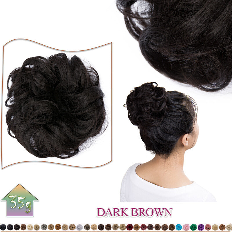 Curly Messy Bun Hair Extension Scrunchie Natural Updo Thick Human Hair