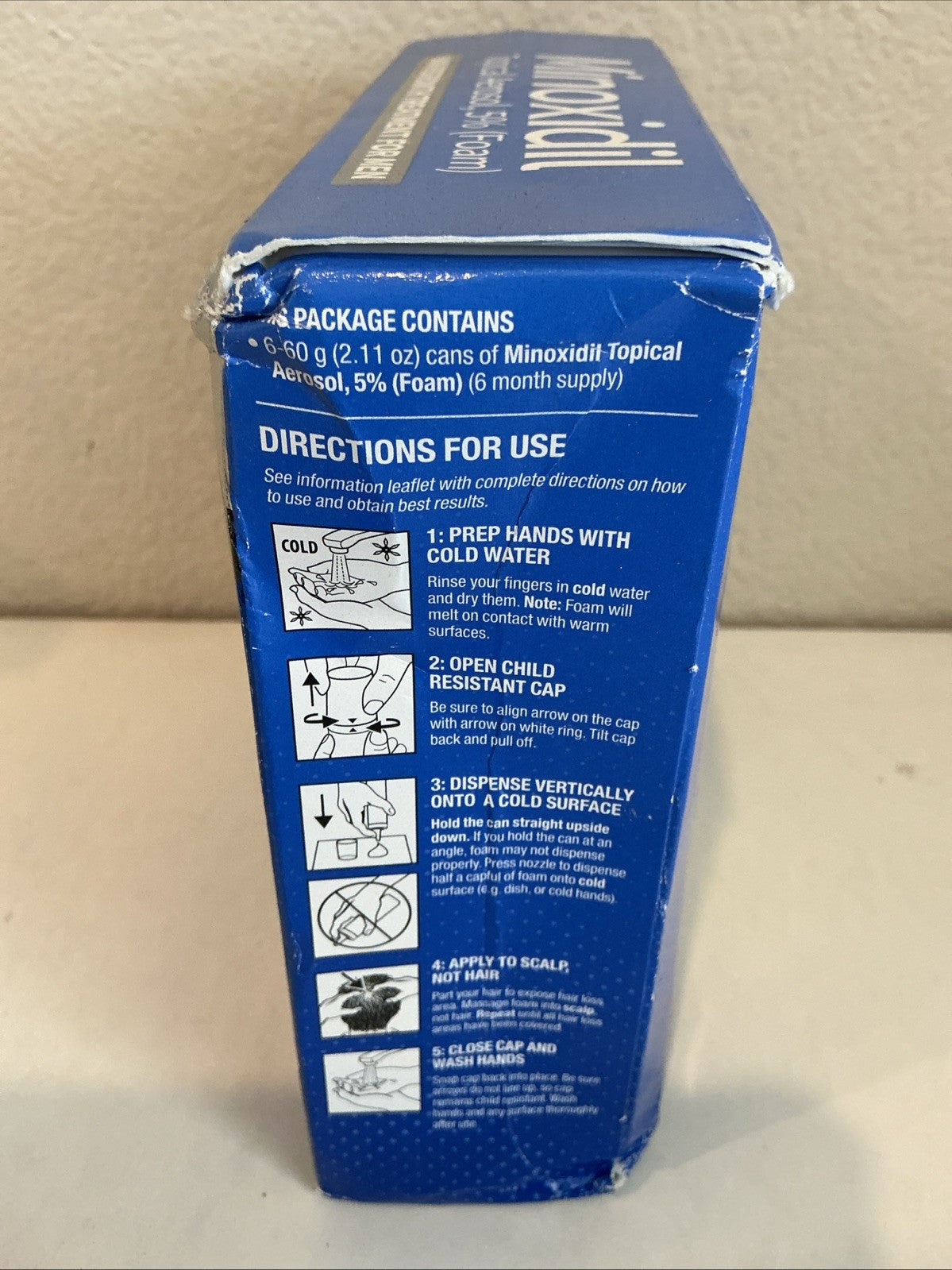 Minoxidil 5% Foam for Men Hair Regrowth – 6 Month Supply