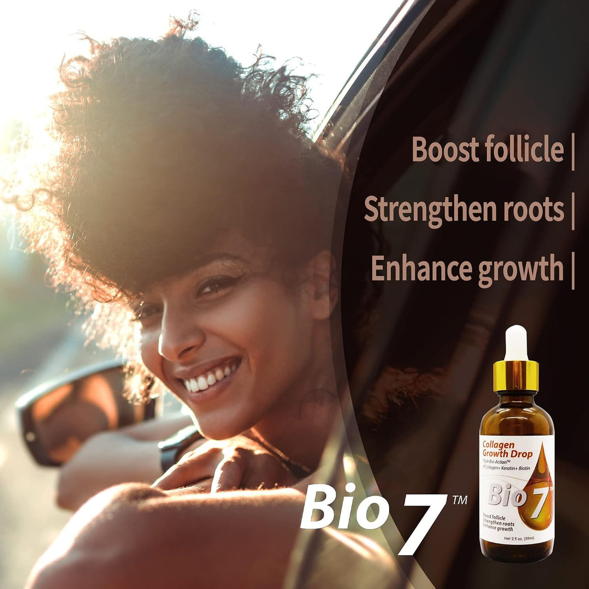 Collagen Hair Growth Drops with Biotin and Keratin, 2 Fl Oz, Follicle