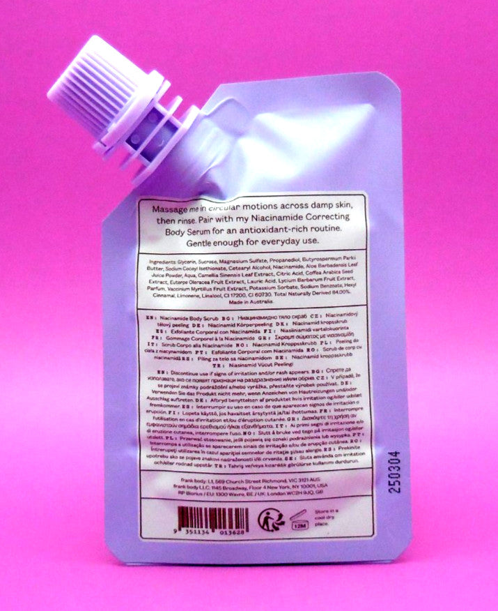 Frank Body Niacinamide Scrub ℮ 30g / 1.06 oz NEW SEALED DELUXE SAMPLE