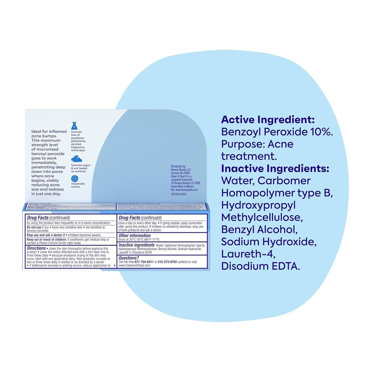 Maximum Strength Acne Spot Treatment Gel with 10% Benzoyl Peroxide - 1 oz, Cruelty-Free