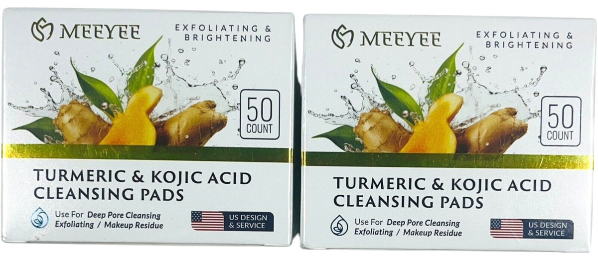 Turmeric & Kojic Acid Facial Cleansing Pads - 50 Count, Pack of 2