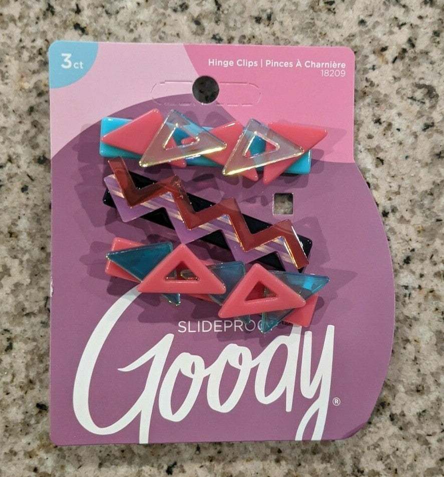 Goody 90s Slideproof 3" Hair Snap Clips Nostalgia Pain-Free 3 ct x 2