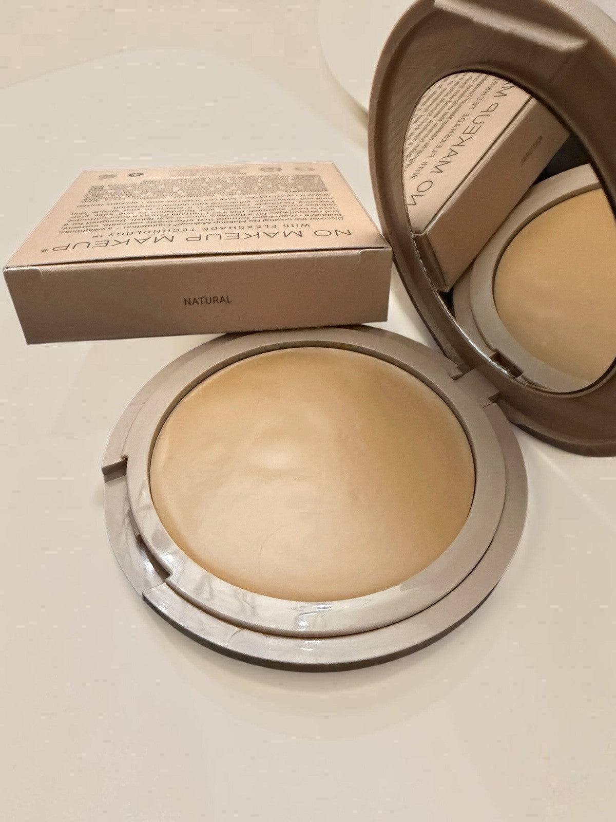 Buildable Cream Foundation Set with 2 Compact & 2 Brush Duo - Natural Shade