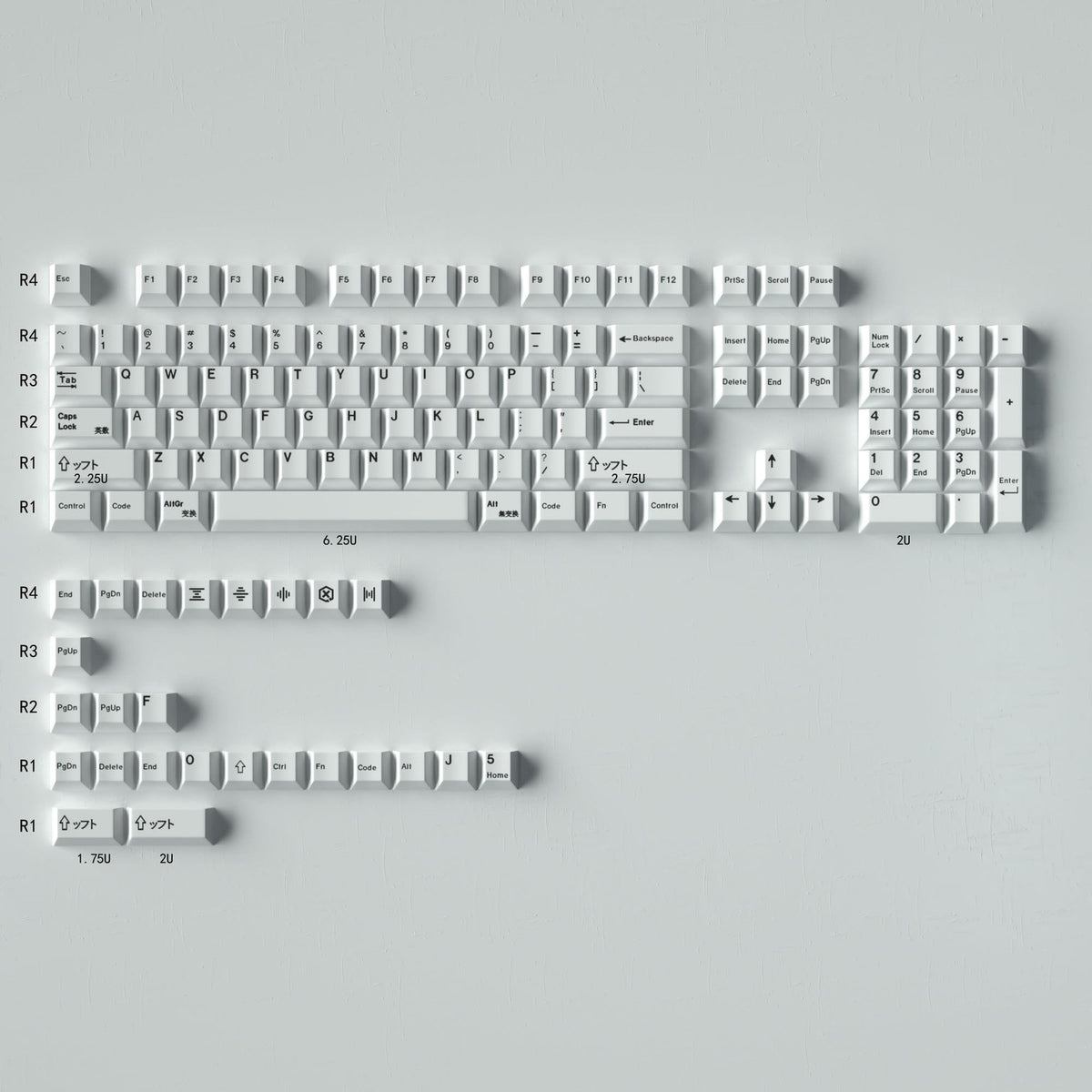 135-Key PBT Keycap Set for Mechanical Keyboard - Cherry Profile, Dye-Sub, White
