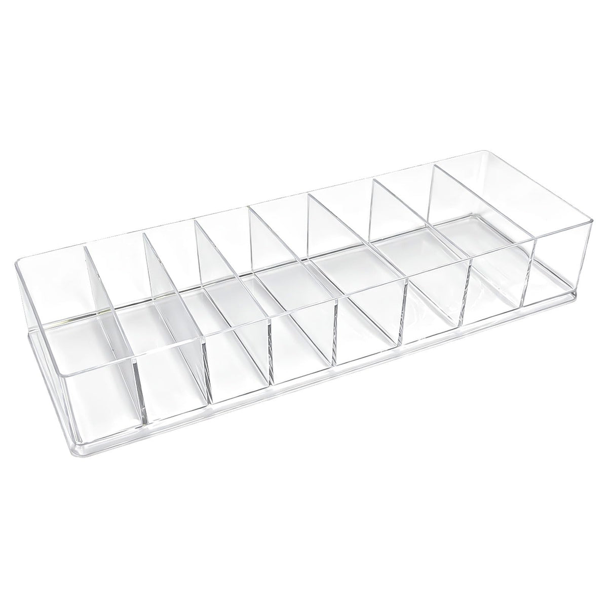Acrylic Makeup Compact Organizer with 8 Slots for Vanity & Storage