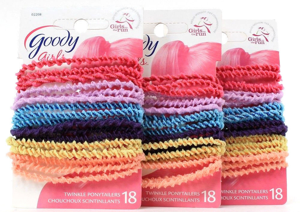 3 Packs Goody Girls Twinkle Ponytailers 54 Total Kids Colorful Hair