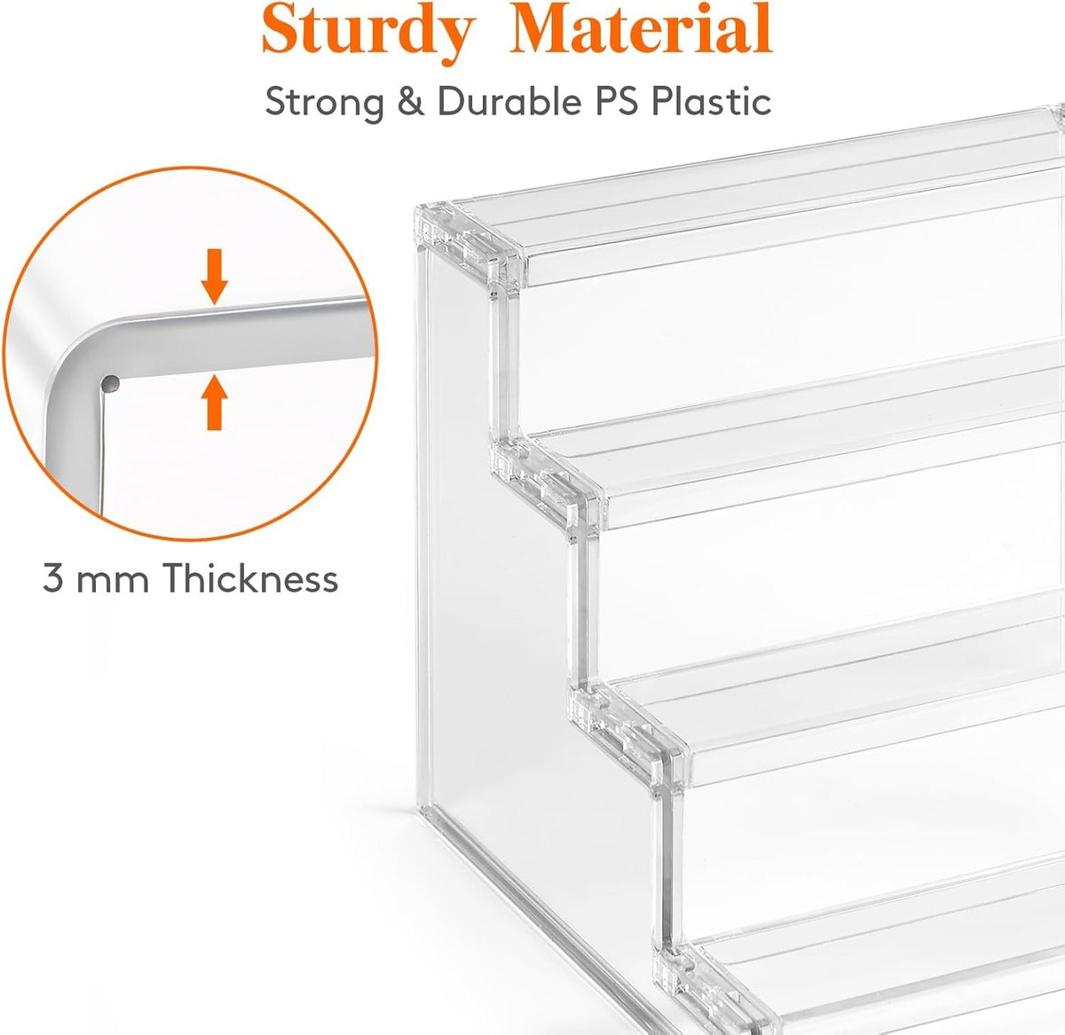 4-Tier Clear Perfume Organizer Stand Vanity Display Space Saver