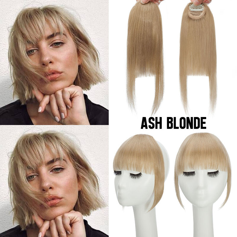 Clip-In Thin Neat Bangs Hairpiece for Front Fringe Hair Extensions