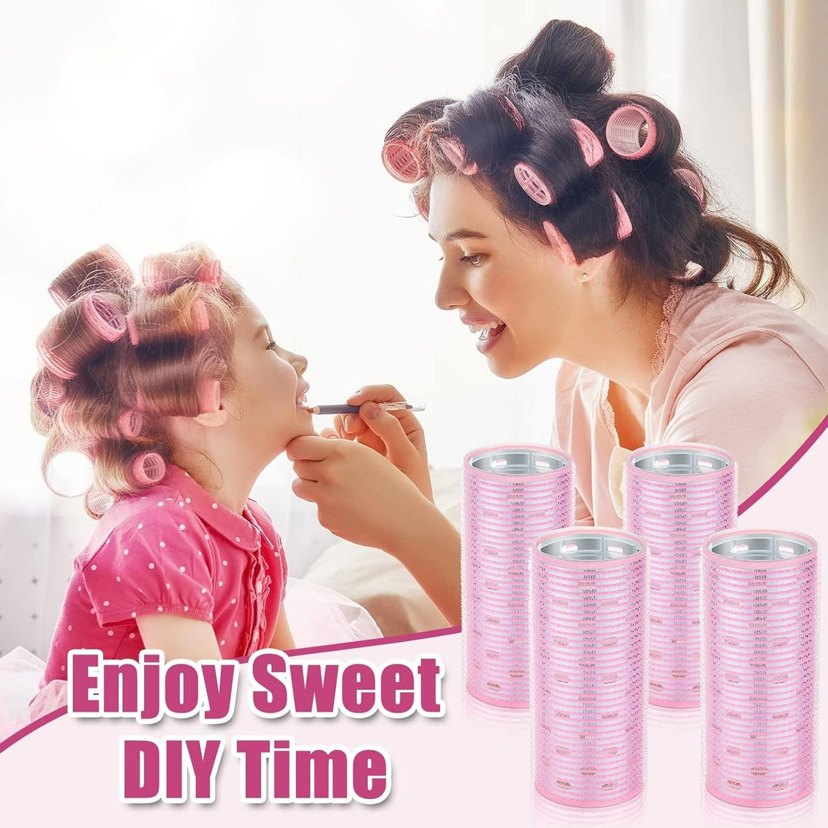 Hair Curlers Set with Aluminum Core for Large Bouncy Curls - 4 Pieces