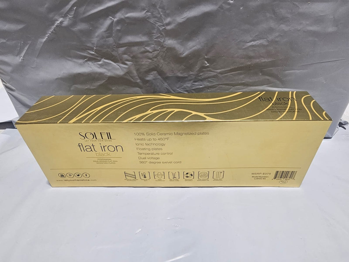 Ceramic Flat Iron for Hair - Black, Professional Hair Styling Tool