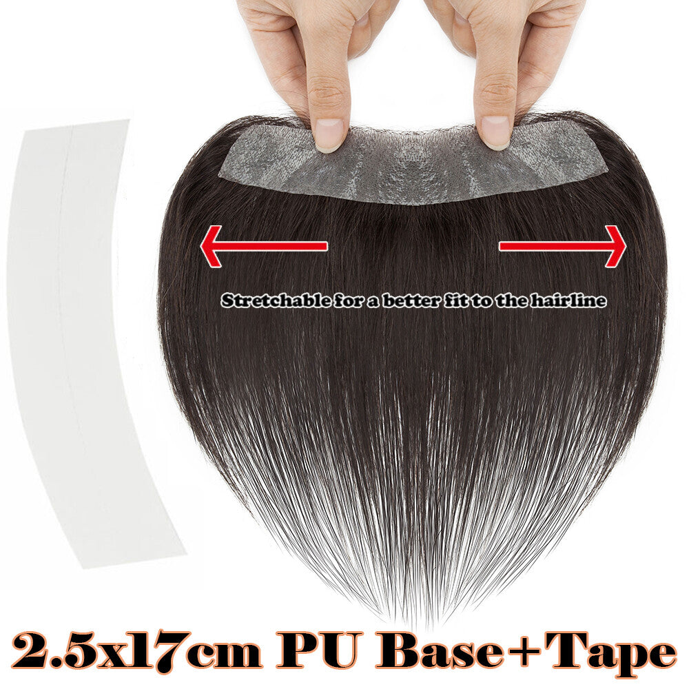 Men's Hair Replacement System Toupee with Skin-Like PU Base - Human Hair