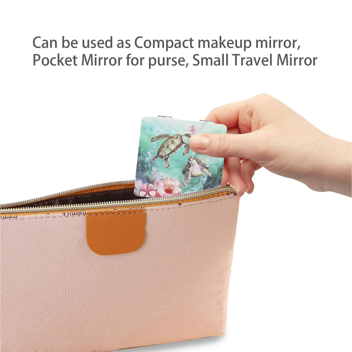 2 Pack Square Travel Compact Mirrors 2.8 Inch Double Sided with Magnification
