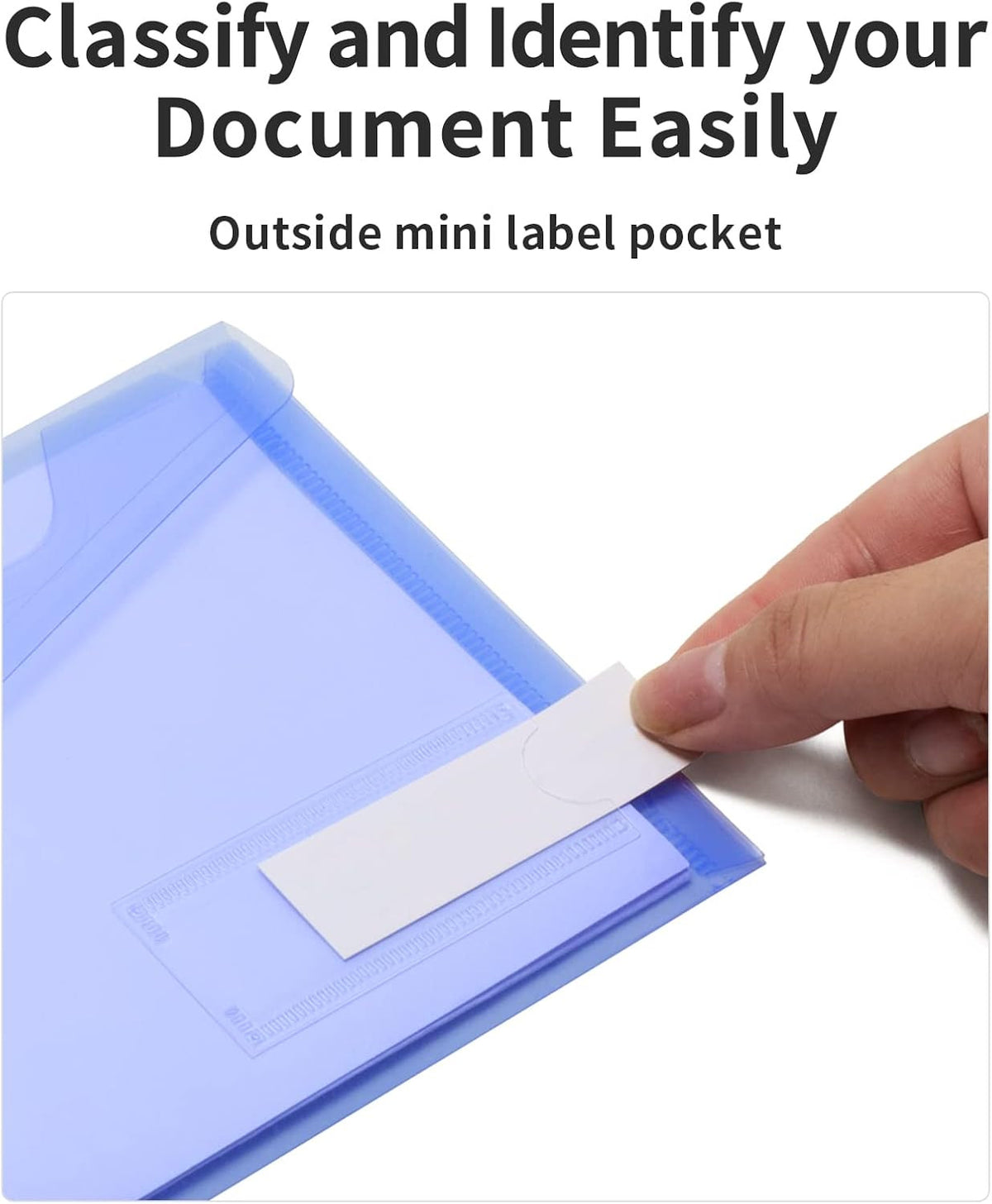 12 Pack Small Plastic Envelopes with Label Pockets - Office Organization