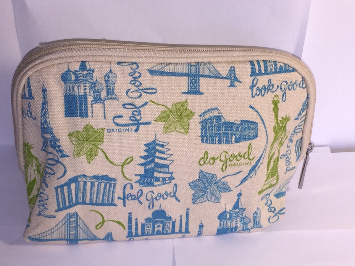 Travel Makeup Bag - Origin Feel Good Live Good Do Good Cosmetic Organizer