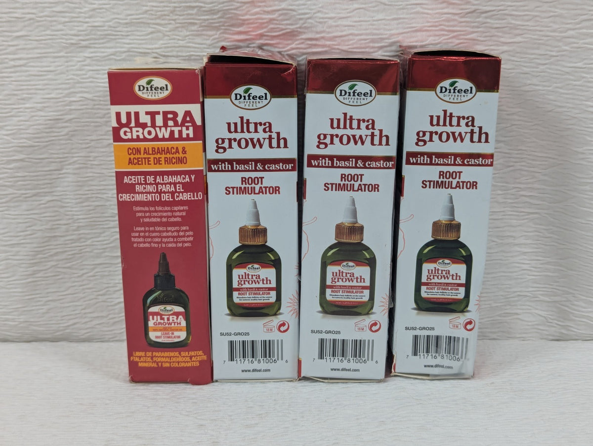 Ultra Growth Leave-in Root Stimulator with Basil & Castor Oil - 4 Pack