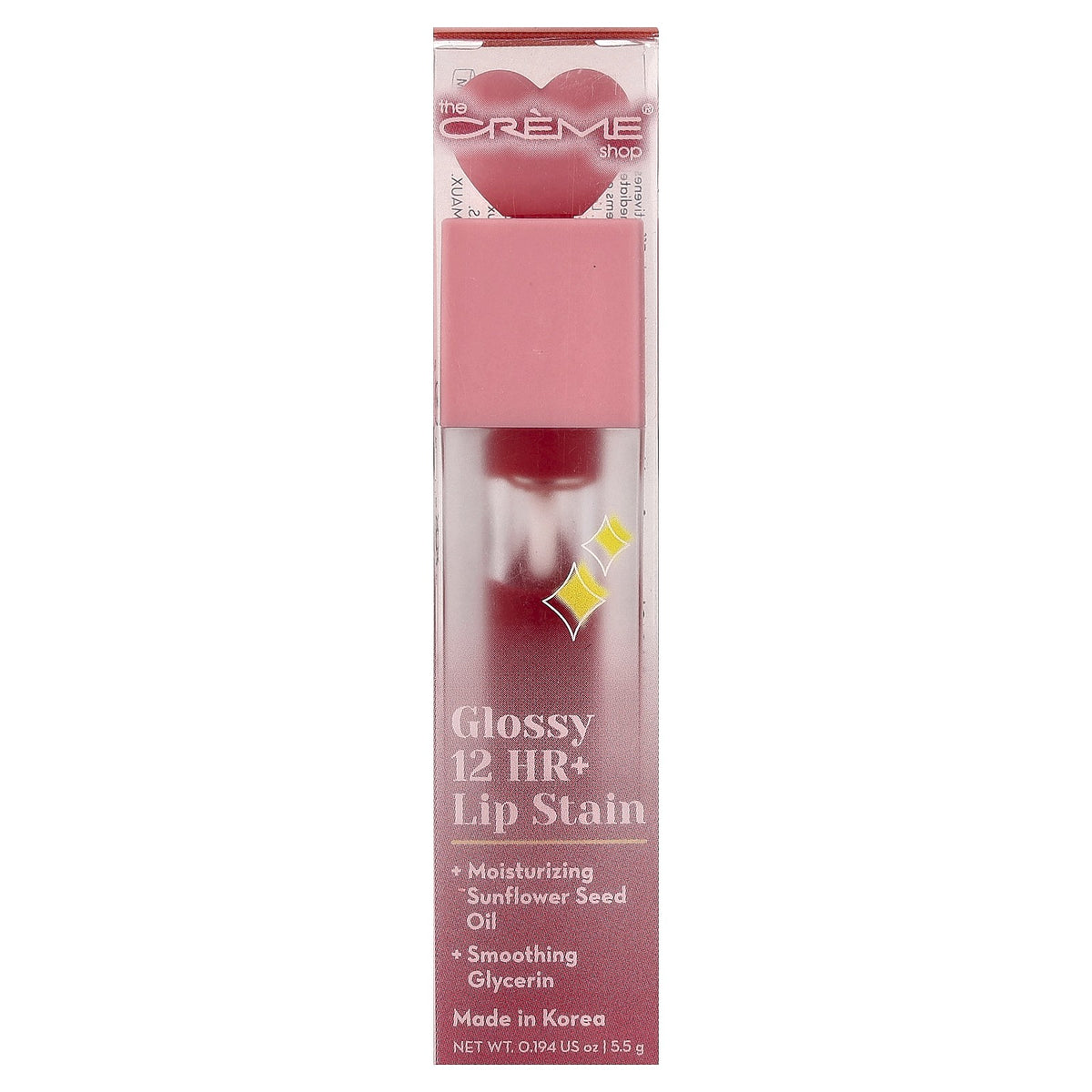 Glossy 12-Hour Lip Stain Teddy - Moisturizing Lip Color with Sunflower Oil