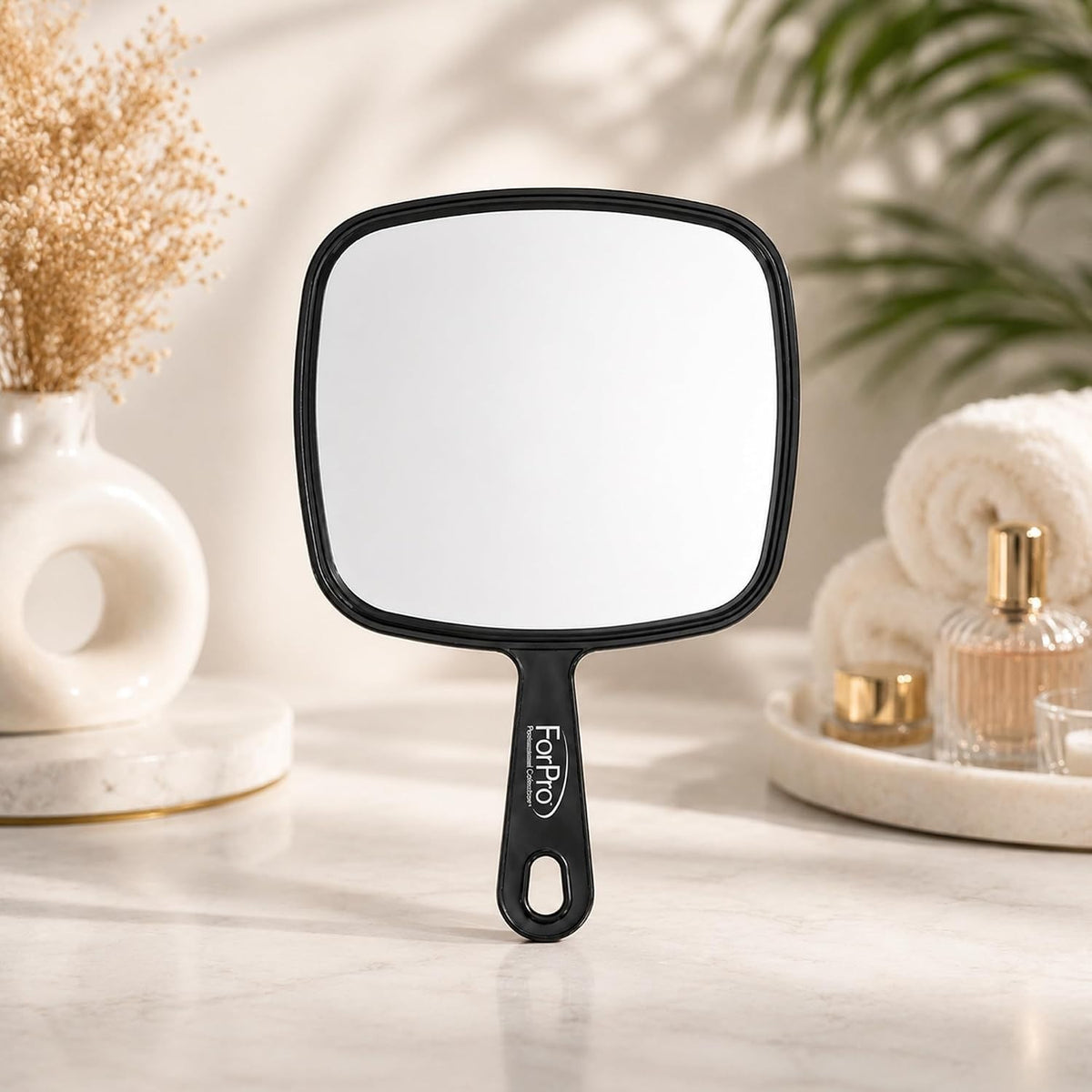 Large Handheld Mirror with Handle 9x12 Inches - Travel & Makeup Mirror