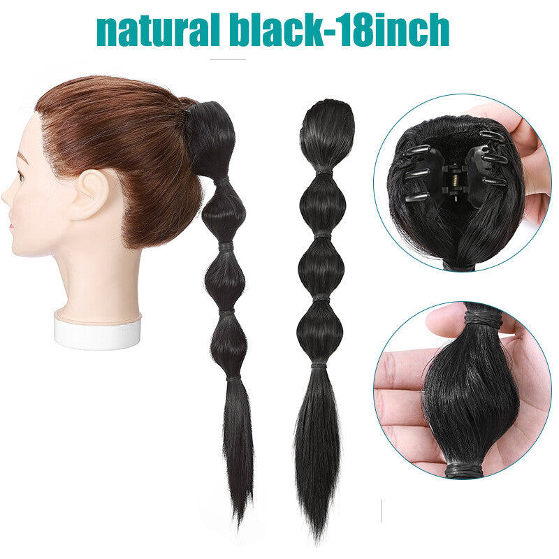 Extra Thick 12-Inch Clip-In Ponytail Hair Extension - Natural & Wavy