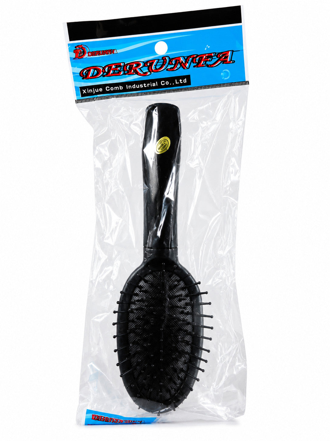 Detangling Paddle Hair Brush with Vented Cushion - Black, Salon Quality