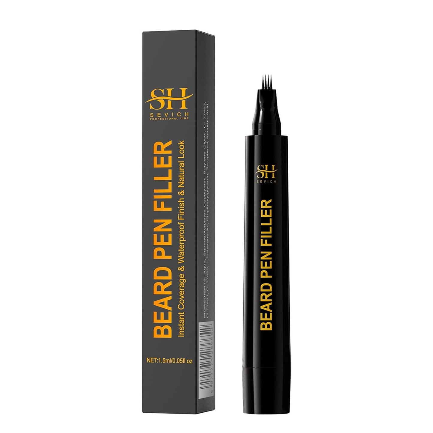 Men's Waterproof Instant Beard Pencil Filler - Natural Look, Black