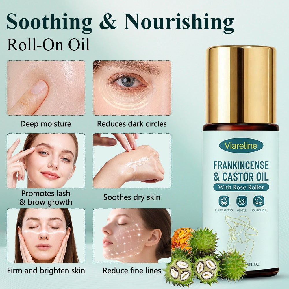Frankincense Castor Oil Roll-On with Rose Quartz 50ml