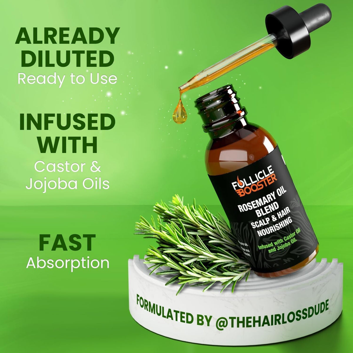 Hair & Beard Growth Serum - Rosemary Oil Blend 2oz (Pack of 6)
