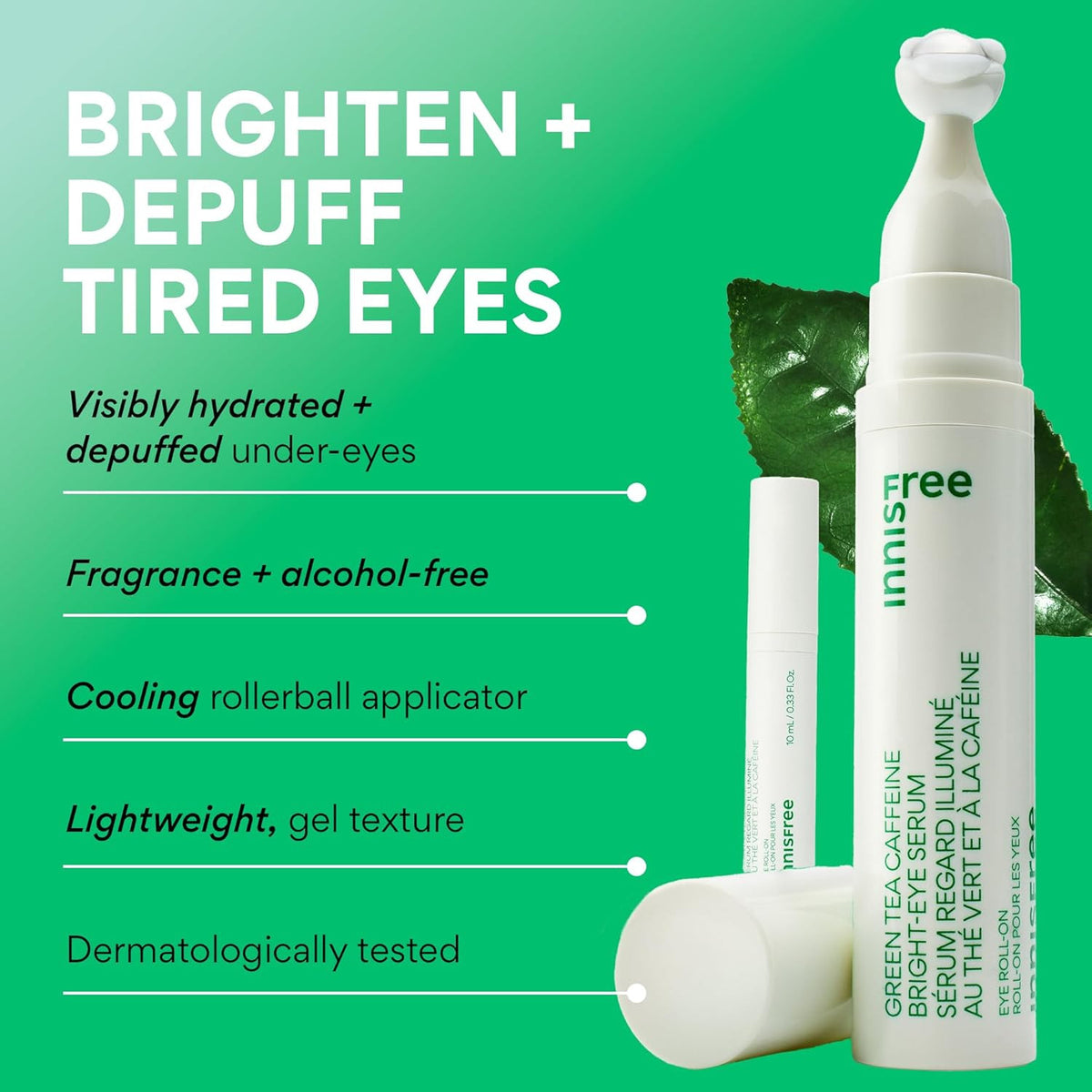 Brightening Caffeine Eye Serum with Niacinamide & Cooling Roll-On