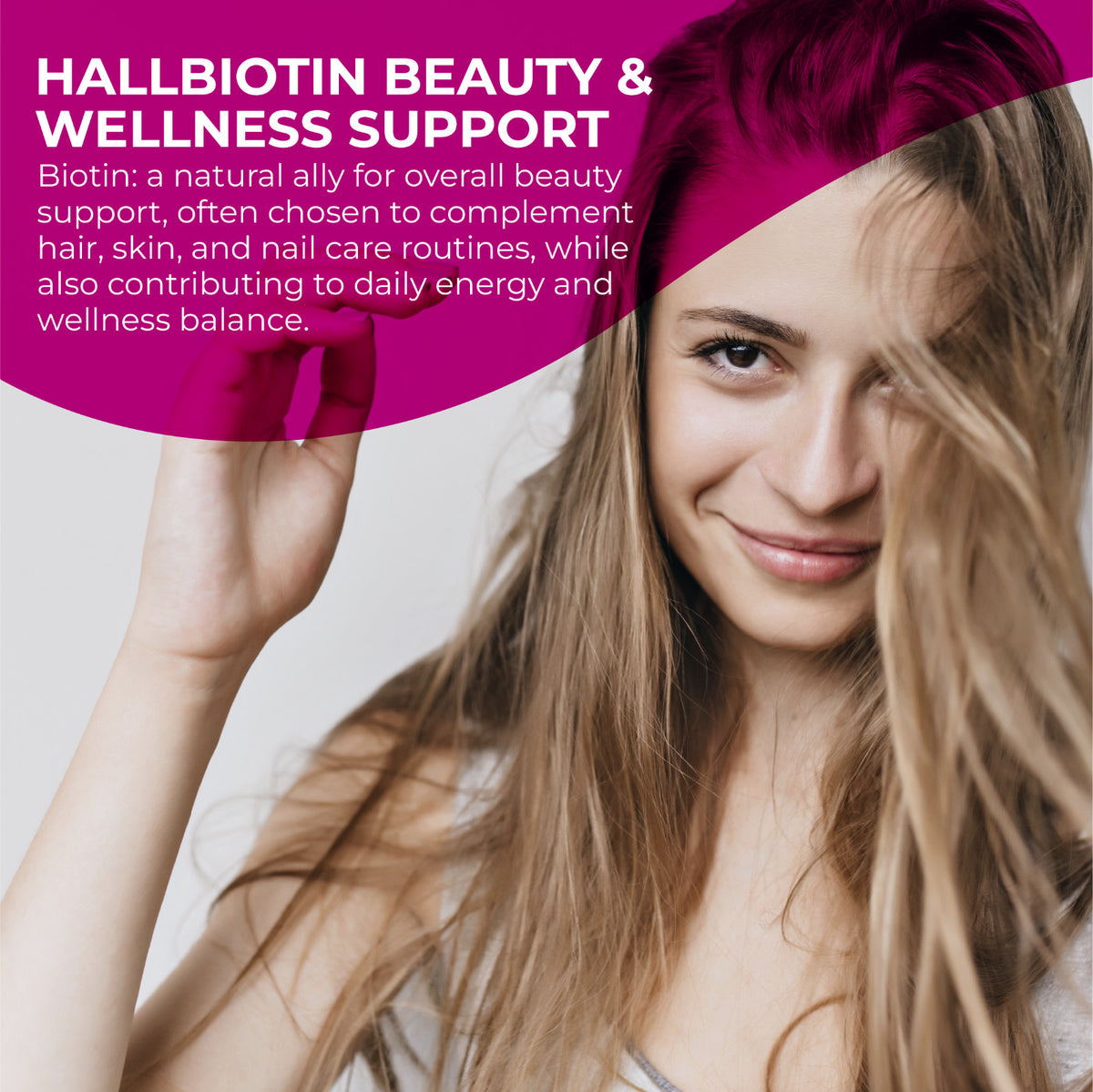 High Potency Biotin 10,000 mcg for Hair Growth Nails Skin Support - 60 Capsules