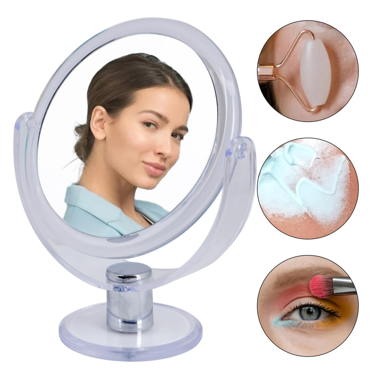 Dual Sided 10X Magnification Vanity Mirror - 7 Inch Frost Finish