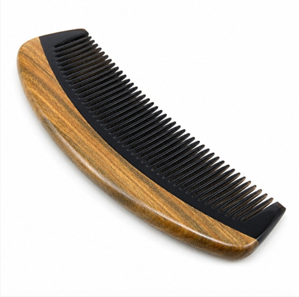 Natural Green Sandalwood Comb for Hair and Beard Detangling Anti-Static Pocket Size