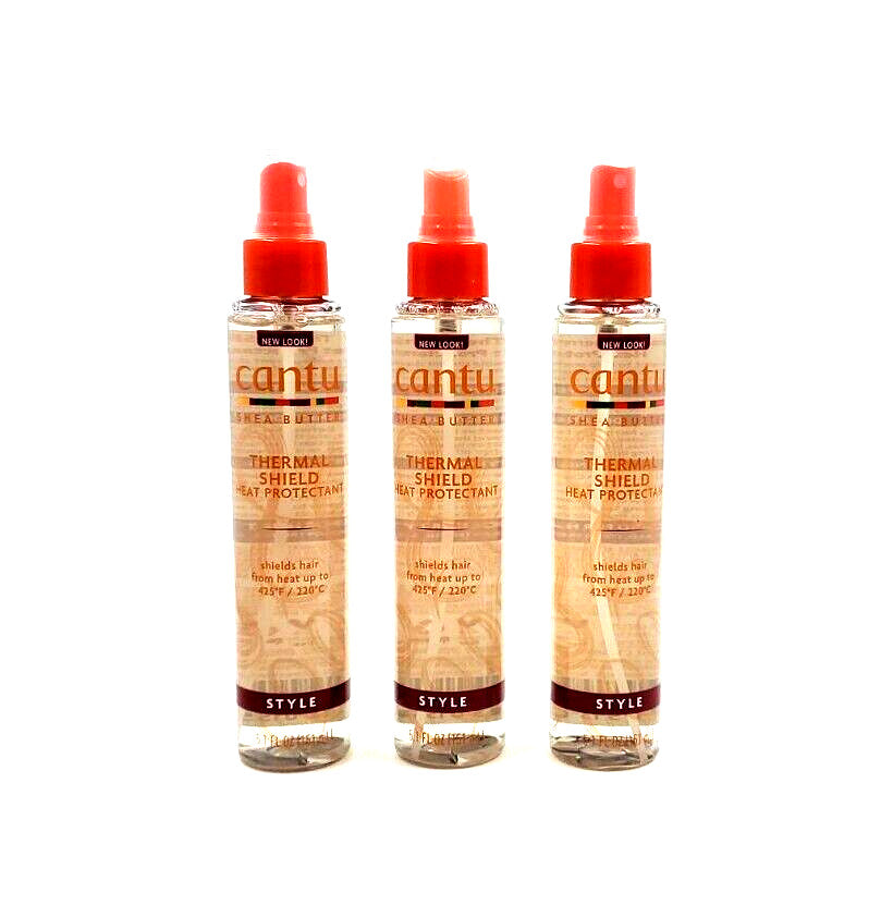 Heat Protectant Spray 3-Pack for Hair, Shea Butter Thermal Shield 5.1 fl oz