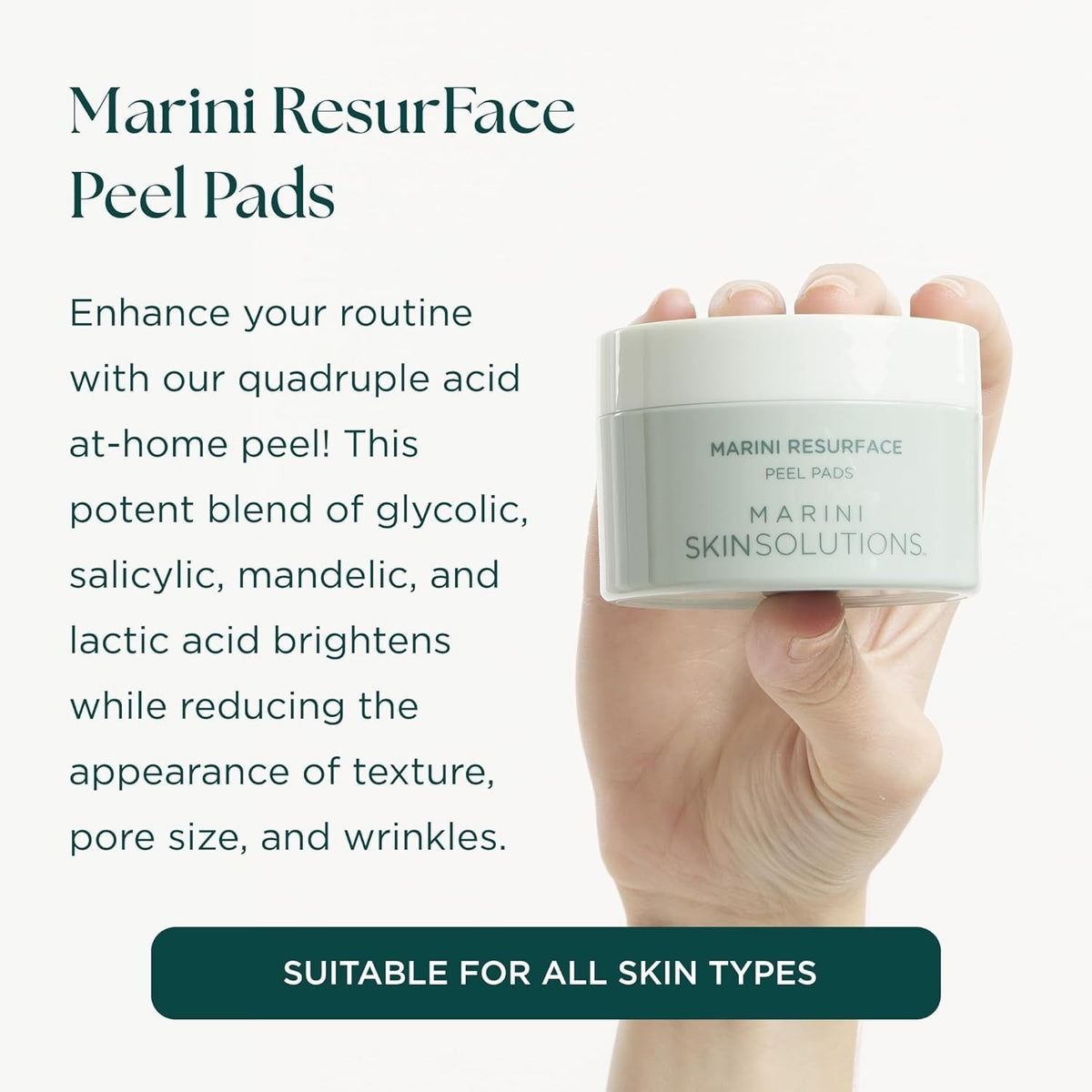 Glycolic & Salicylic Peel Pads for Skin Texture & Wrinkles - 30 Count