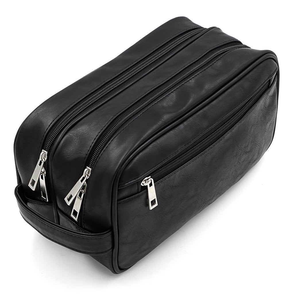 Unisex Waterproof PU Leather Travel Toiletry Bag Organizer with Handle