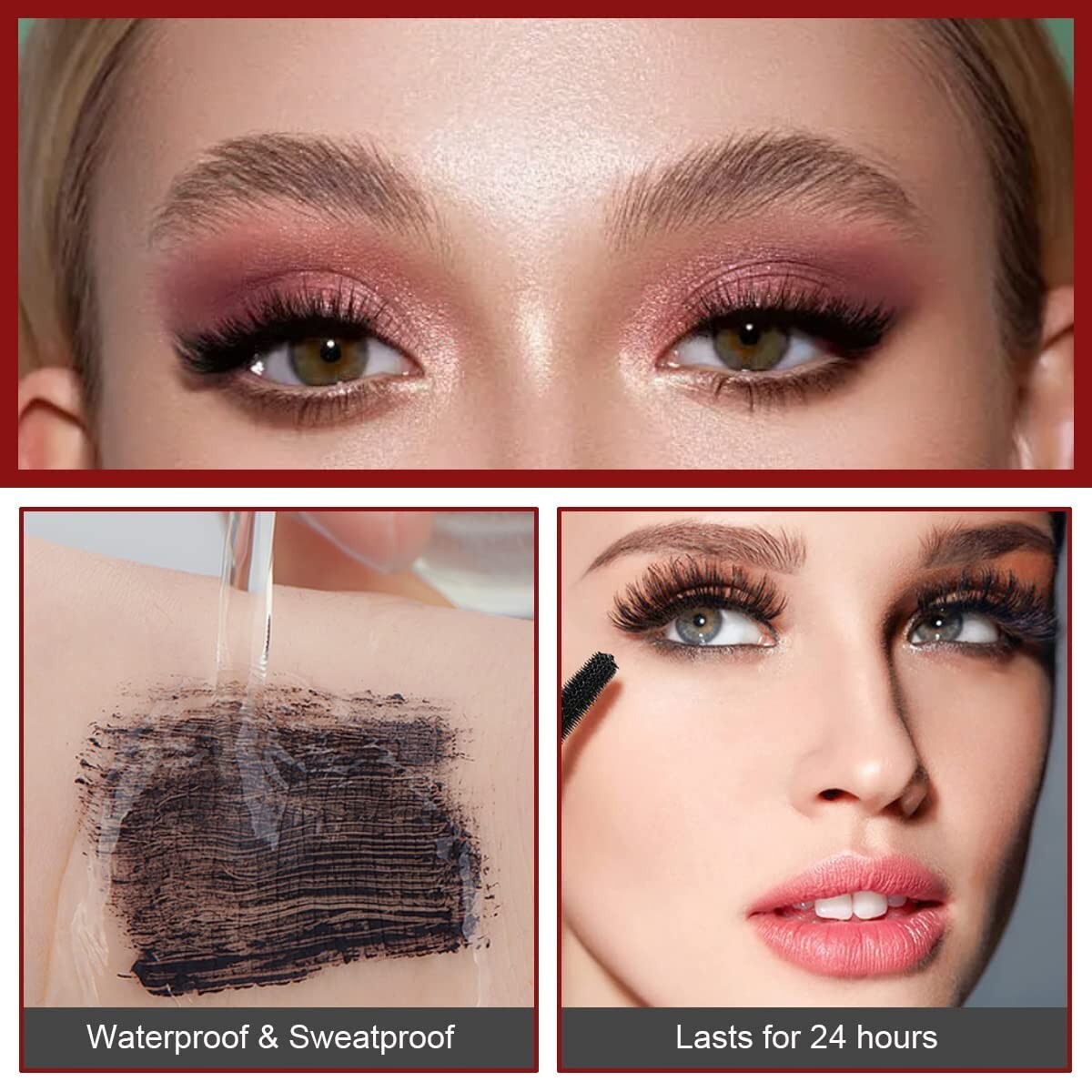 Waterproof 4D Silk Fiber Mascara Set for Voluminous, Longer Lashes