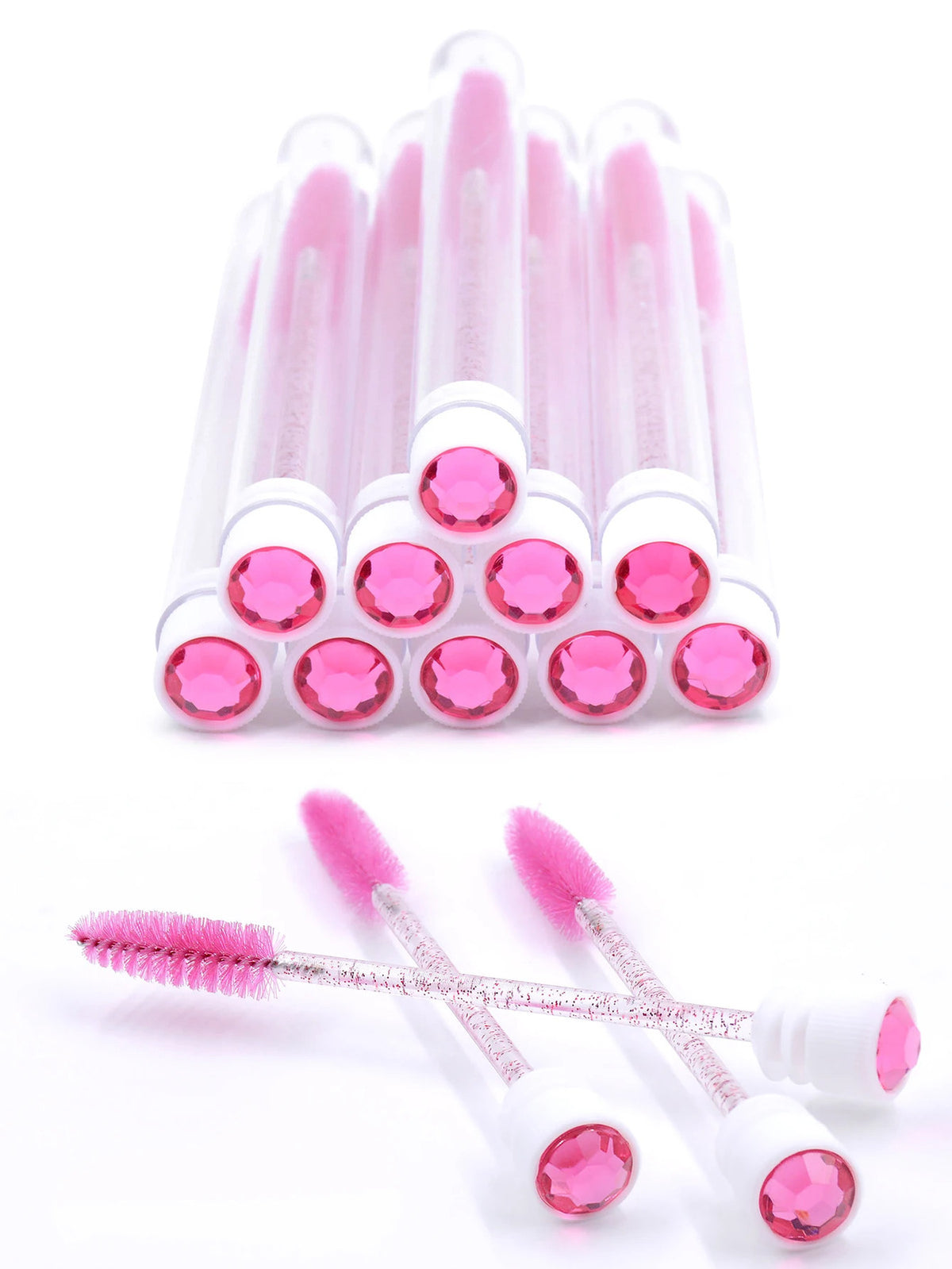 10Pcs Reusable Eyelash Brush & Mascara Wand Set for Lash Extension & Makeup