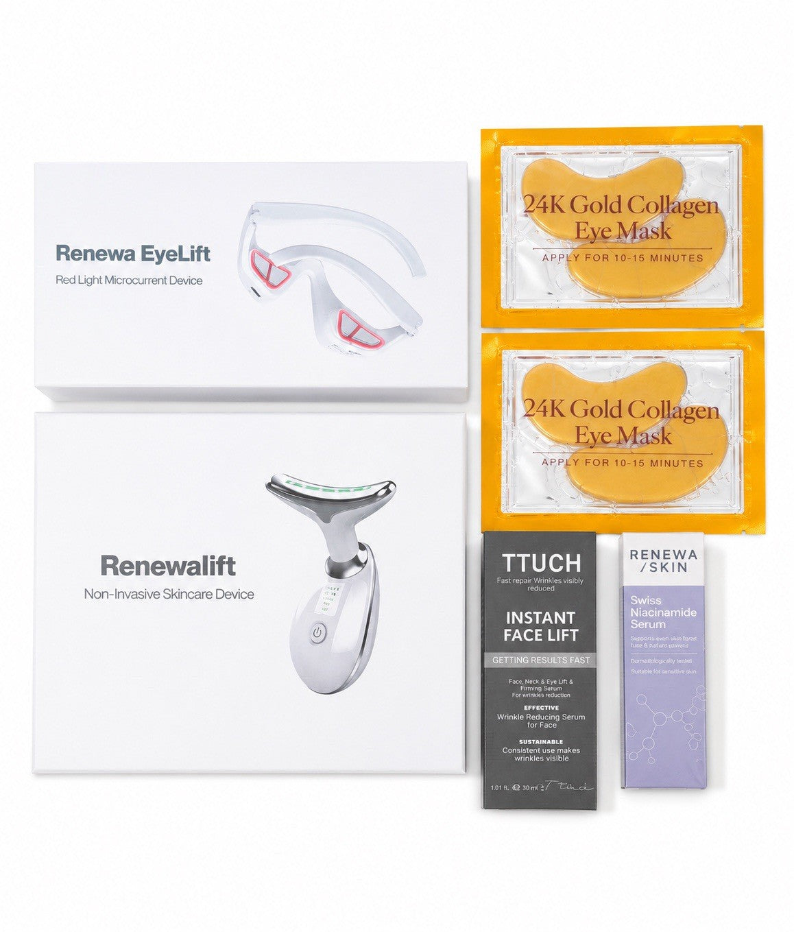 Microcurrent & LED Light Therapy Skin Care Device Bundle with Free Serum Gifts