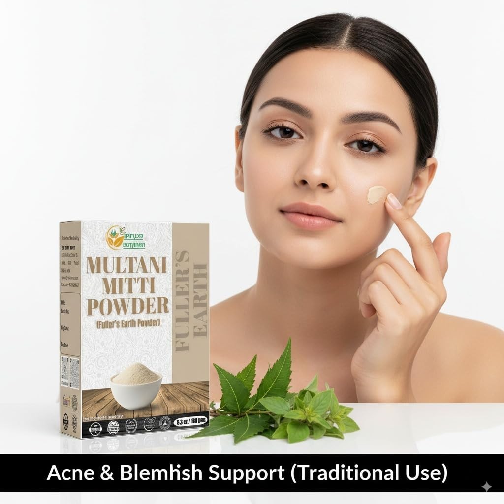 Chemical-Free Multani Mitti Earth Clay Face & Hair Mask - Detoxifying 5.3oz