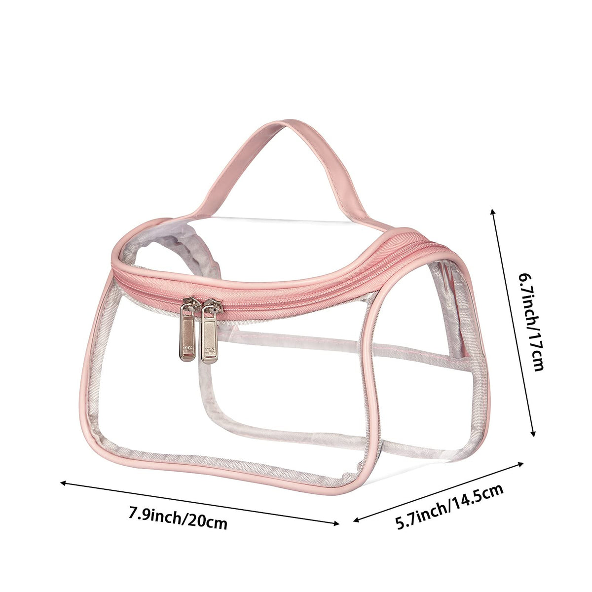 Heavy Duty Clear Cosmetic Bag Waterproof Travel Toiletry Organizer Pink