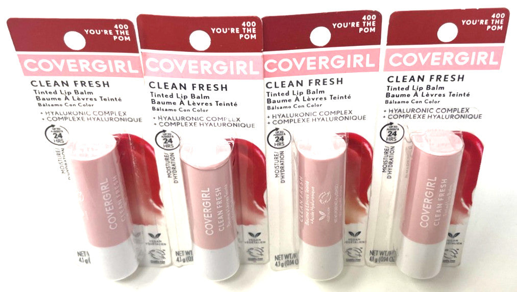 Set of 4 Covergirl Clear Fresh Tinted Lip Balms - Sealed, 0.14 oz