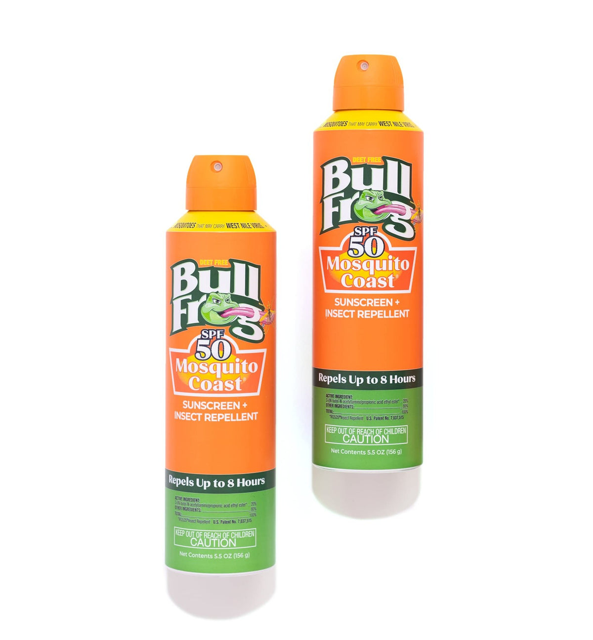 Bullfrog Mosquito Coast Sunscreen SPF50 Plus Insect Repellent 5.5oz Pack of 2